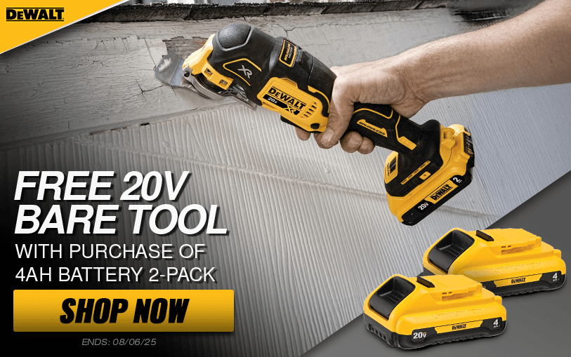 Free DeWALT 20V MAX XR Bare Tool With 4Ah Battery 2-Pack