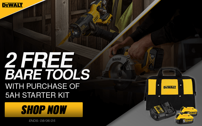 Two Free DeWALT 20V MAX XR Bare Tools With 5Ah Start Kit